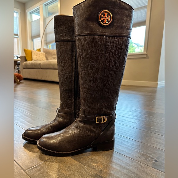 Tory Burch Teresa Riding Boot - Tumbled Leather - Picture 2 of 7